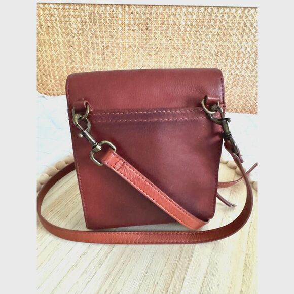 American Leather Co. Kansas Crossbody Handbag Brandy 100% Genuine Leather - Picture 3 of 8
